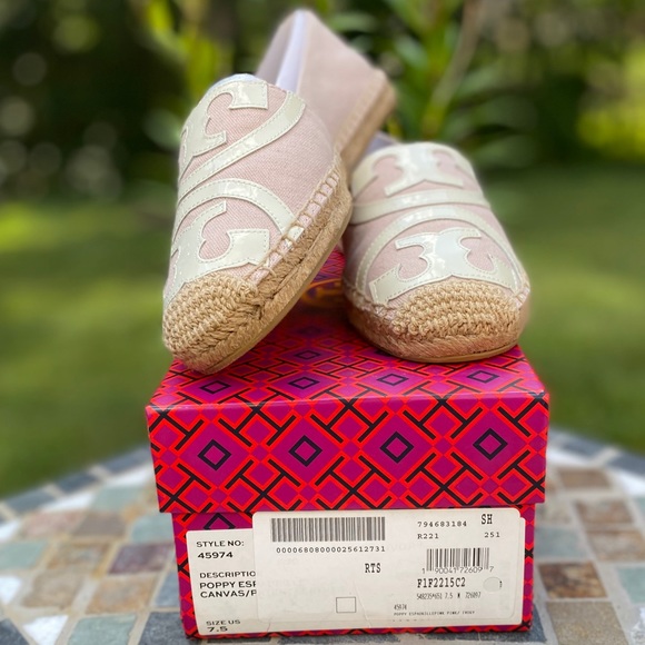 ✨LAST PAIR ✨ Tory Burch Poppy Logo Espadrille Flat - Picture 2 of 15